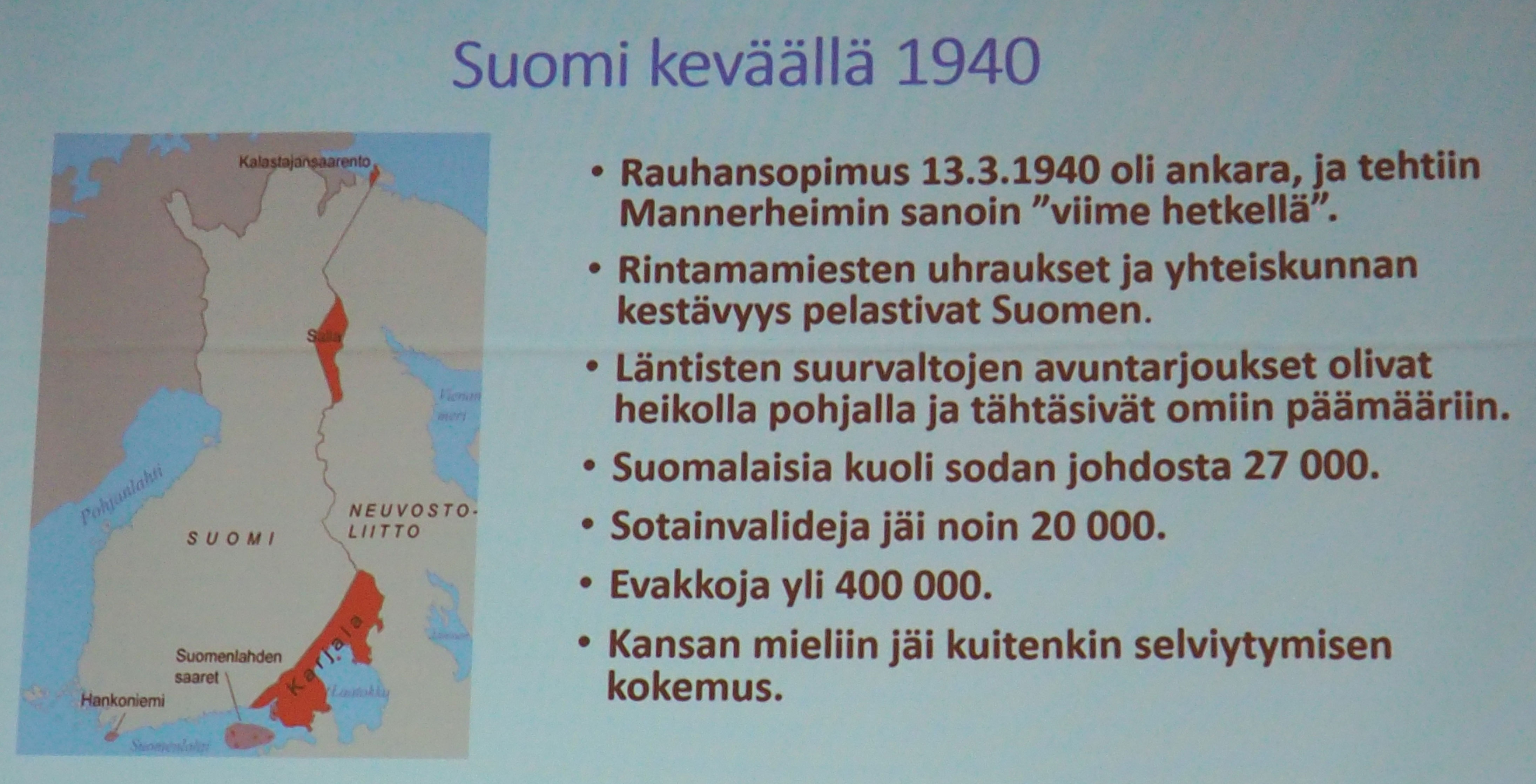 Suomi keväällä 1940